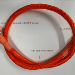 RUiXU | 1/0 AWG cable for RUiXU RX9MP Busbar | Orange+ Black | One Pair