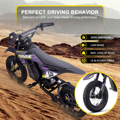 MotoTec | 36v 300w Electric Dirt Bike Purple | HP122E