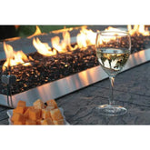 American Hearth | Carol Rose Outdoor Fire Pit Wind Deflector Glass Accessory 48 in | WG484LT
