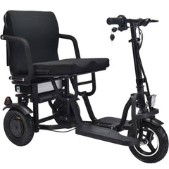 MotoTec | Folding Mobility Electric Trike 48v 700w Dual Motor Lithium Black