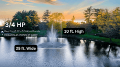 Scott Aerator | Amherst Display Fountain for Small, Medium, Large, and Commercial Ponds