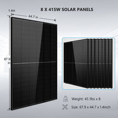 SunGold Power | Offgrid Solar Kit 6500W 48VDC 120/240VAC | SGR-6510E