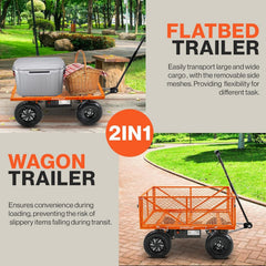 SuperHandy Electric-Assist Garden Cart, 5.7 Cu Ft, 440 lbs Load, All-Terrain Wheels