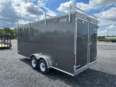 Car Mate 7 x 18 Enclosed Contractor Trailer – Exterior Tool Doors