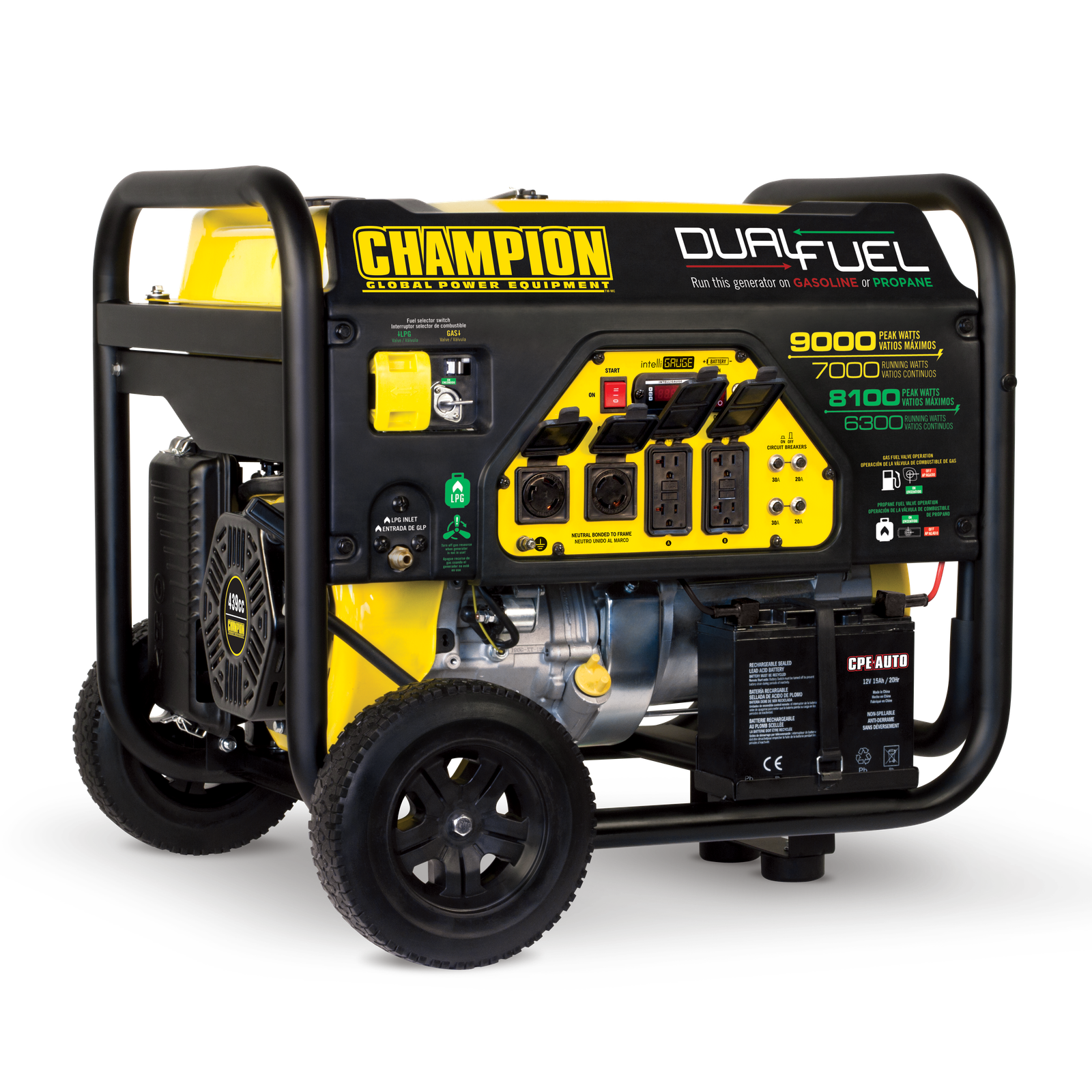 Champion 100155 7000W/9000W Dual Fuel Electric Start Generator Manufacturer RFB