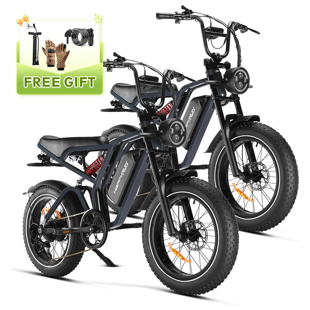Happyrun Tank G60 Pro 2000W Moped Style Offroad Electric Bike Fat Tire