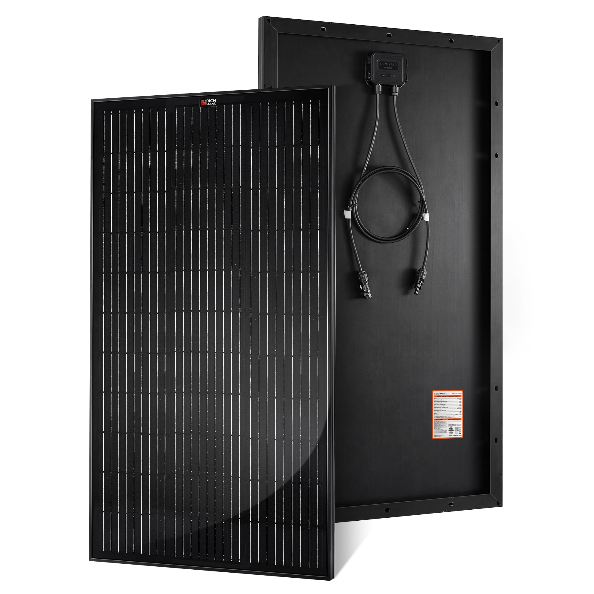 MEGA 100 | 100 Watt Solar Panel | Premier 12V Off-Grid Solar Panel for Vans, Campers, Boats | 25-Year Output Warranty | UL Certified
