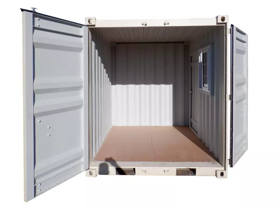 8ft Cubic Shipping Container w/Door+Window 8’Lx6.7’Wx7.4’H