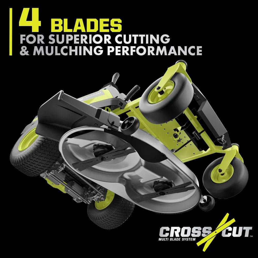 RYOBI 80V HP Brushless 42 in. Battery Electric Cordless Zero Turn Riding Mower Batteries and Charger 80V Batteries 40V