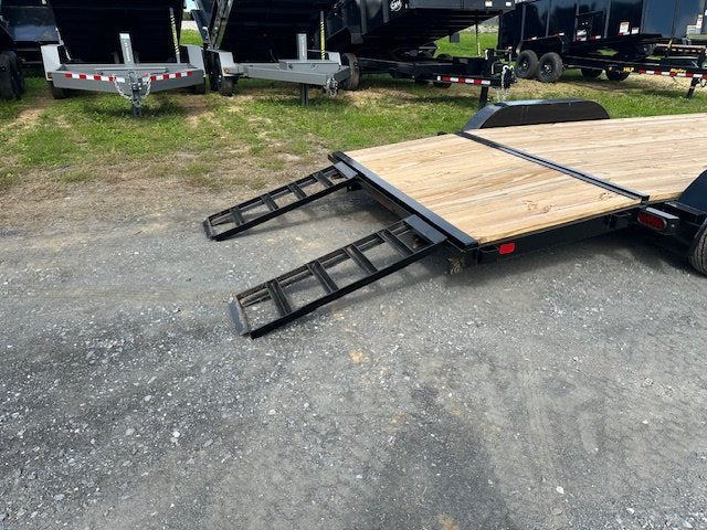 Premier 7 x 18 Wood Deck 7k Open Car Trailer – Slide Out Ramps