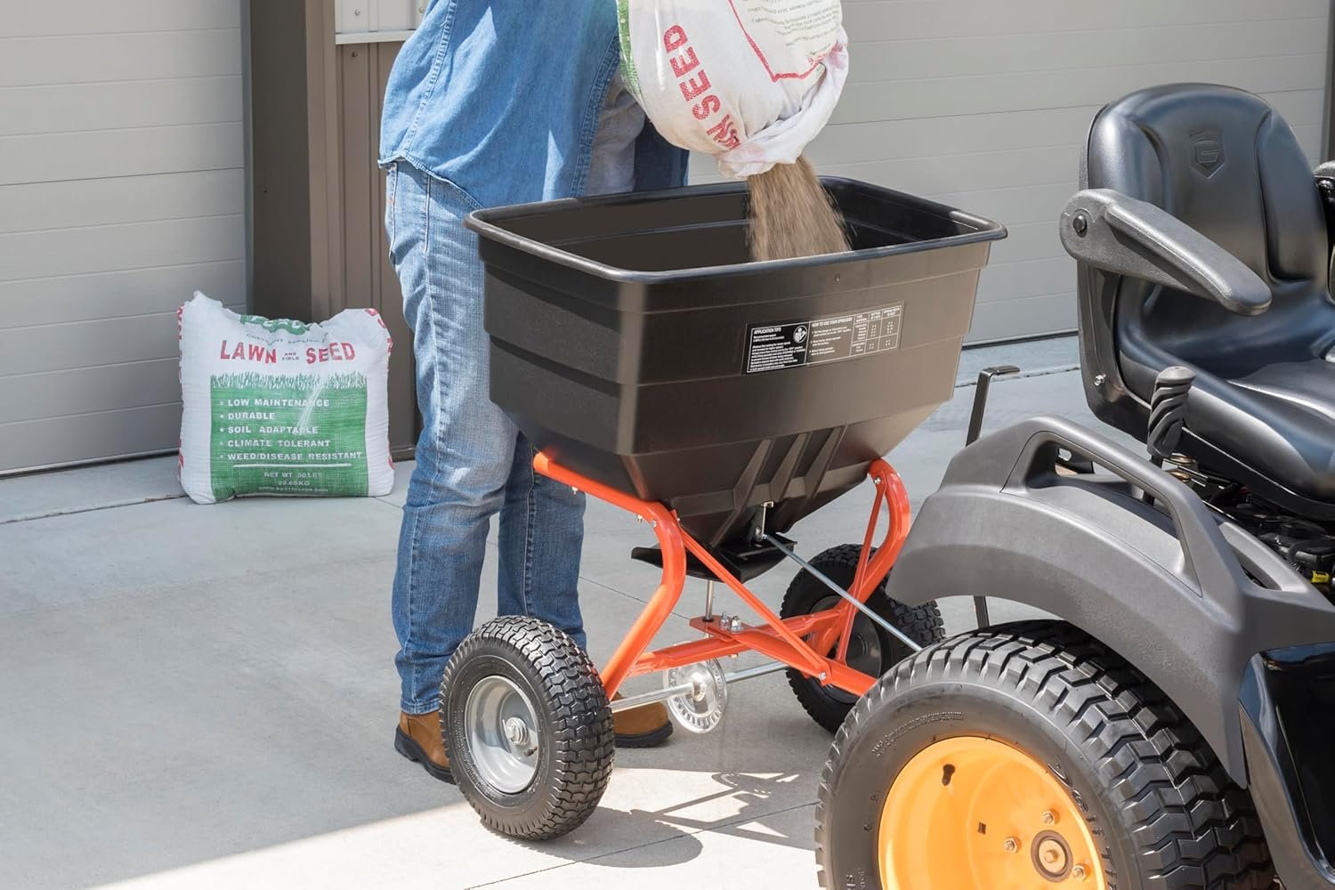 Agri-Fab 45-0543 Tow-Behind 100 lb Lawn & Garden Spiker Seeder Spreader