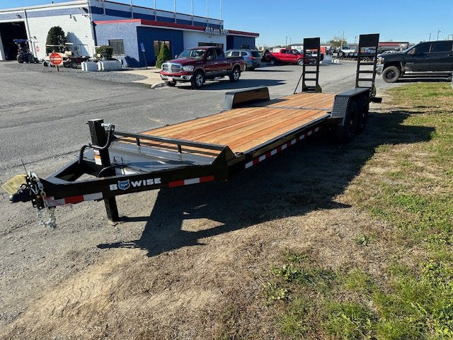 BWise 7 x 22 Heavy Duty Equipment Trailer – Ladder Ramps
