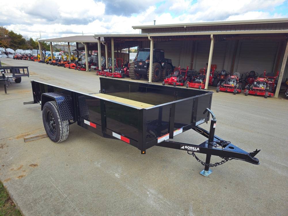 5′ X 10′ Utility Trailer Straight Deck 18″ Sides Tall Gate