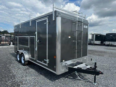 Car Mate 7 x 18 Enclosed Contractor Trailer – Exterior Tool Doors