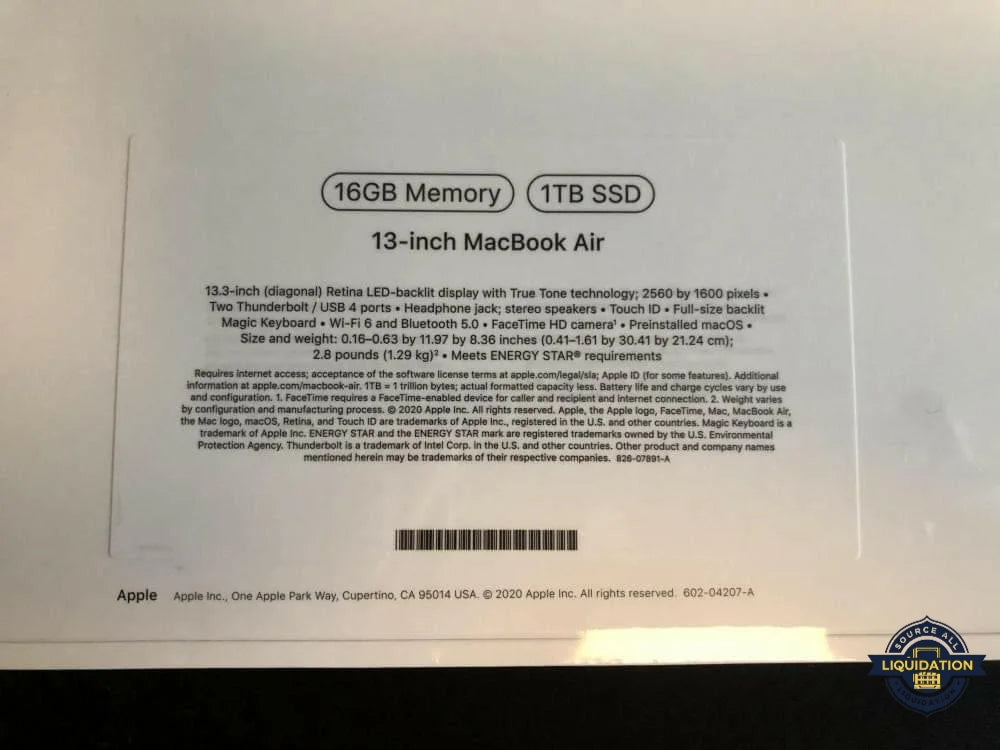 Apple MacBook Air (2020) Pallets – 50 Brand New Units