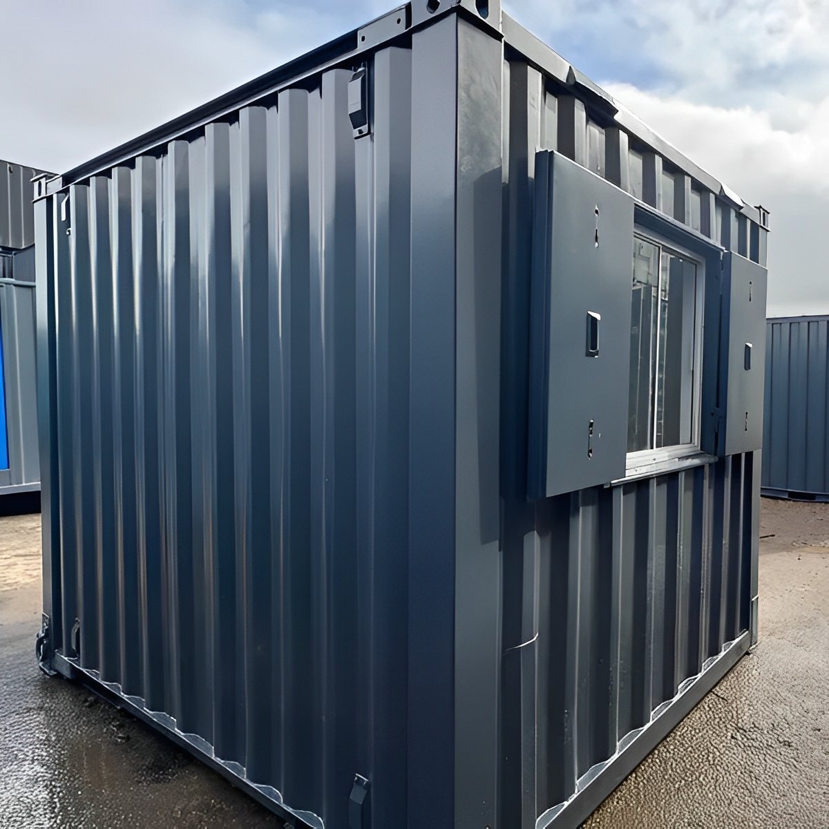 10ft × 8ft Shipping Container Office | Portable Anti-Vandal Building