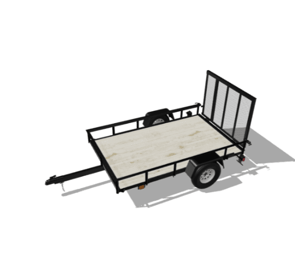 Carry-On Trailer 5-ft x 8-ft Treated Lumber Utility Trailer with Ramp Gate