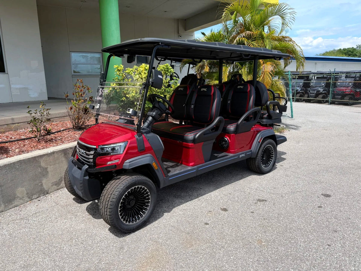 2026 Epic E60FX Red 6 Passenger Lithium Golf Cart for Sale Red