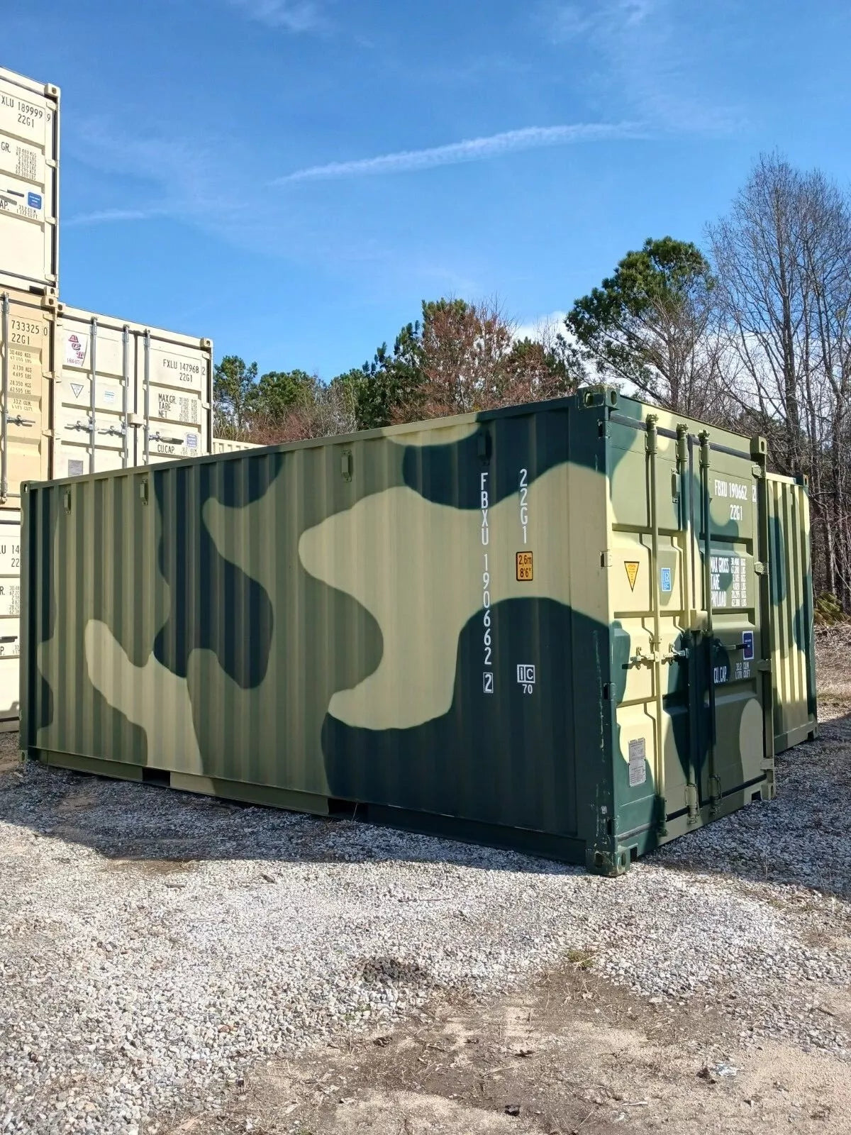 New One Trip 20′ Ft Camouflage Shipping Storage Dry Container Conex