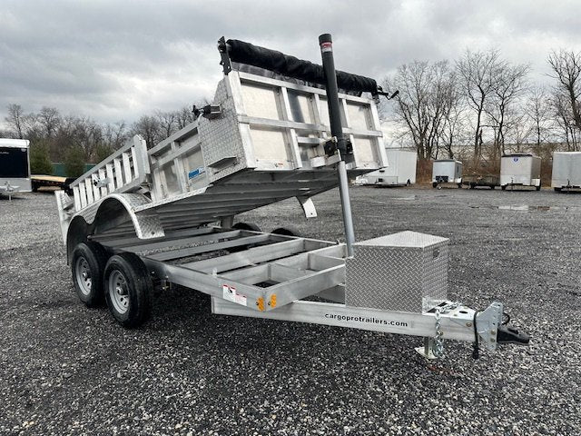 Cargo Pro 6 x 12 Aluminum Dump Trailer – Ladder Ramps