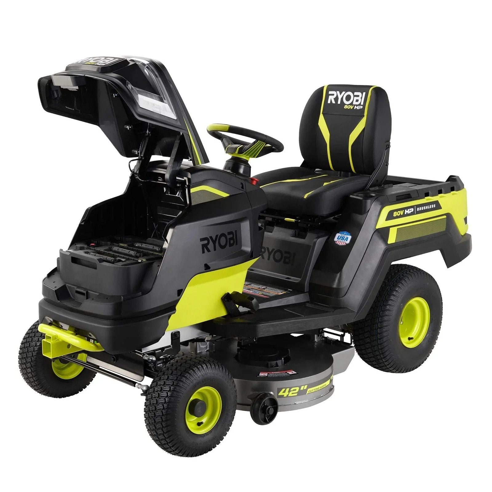 Brushless 80V Hp 46-Inch Cordless Lawn Tractor Battery Powered