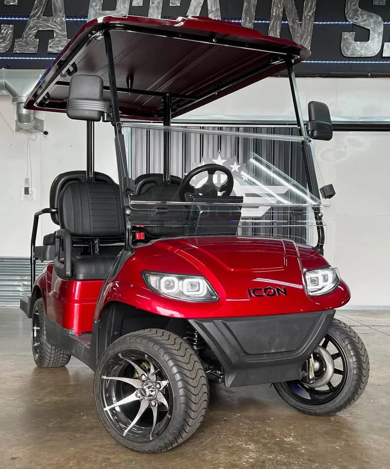Red 2024 Icon EV I40 Golf Cart for Sale