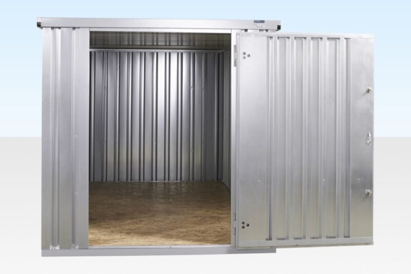 4m x 2.1m Flat Pack Container Store – Galvanised
