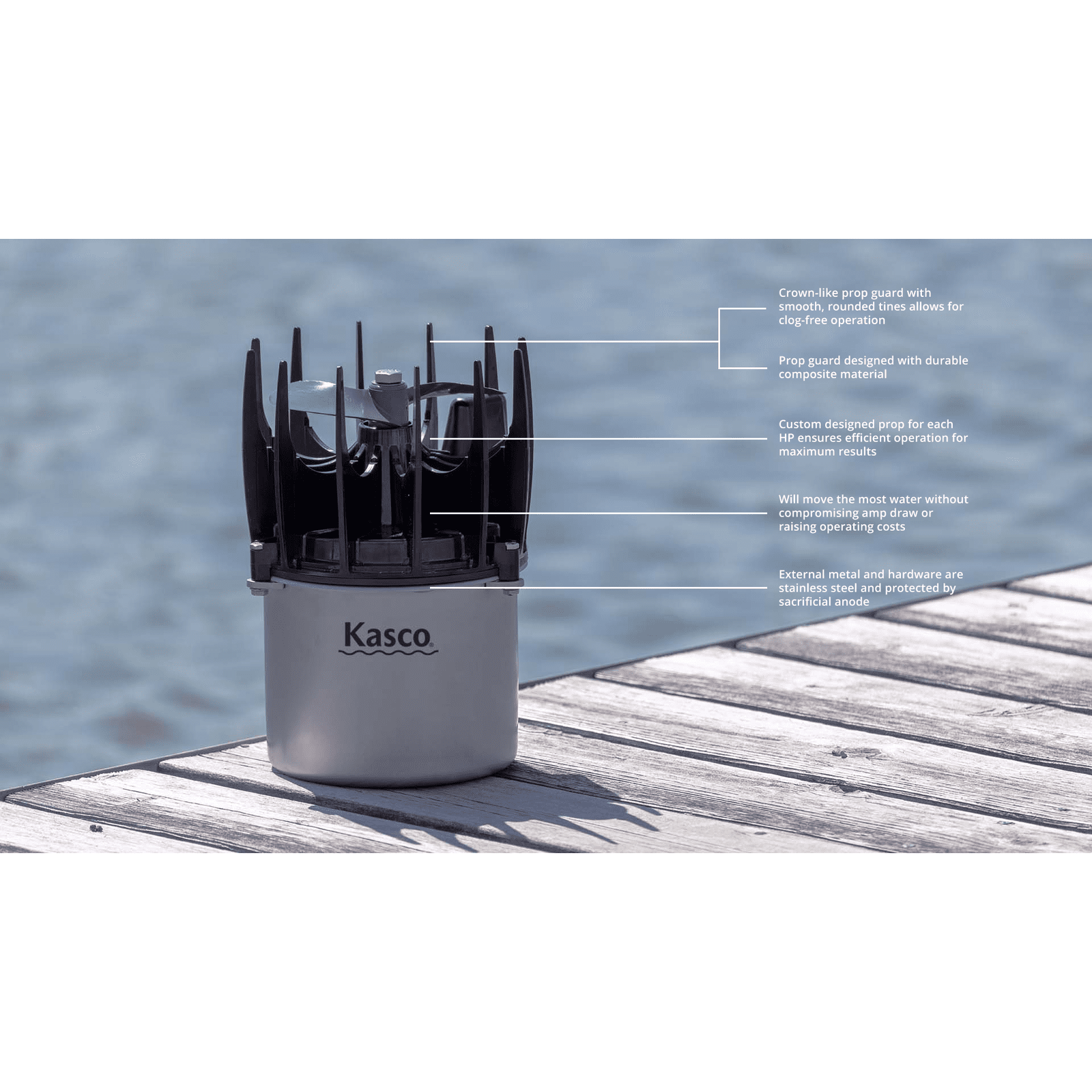 Kasco Marine | AquatiClear Water Circulator in Motor Sizes 1/2HP, 3/4HP and 1HP