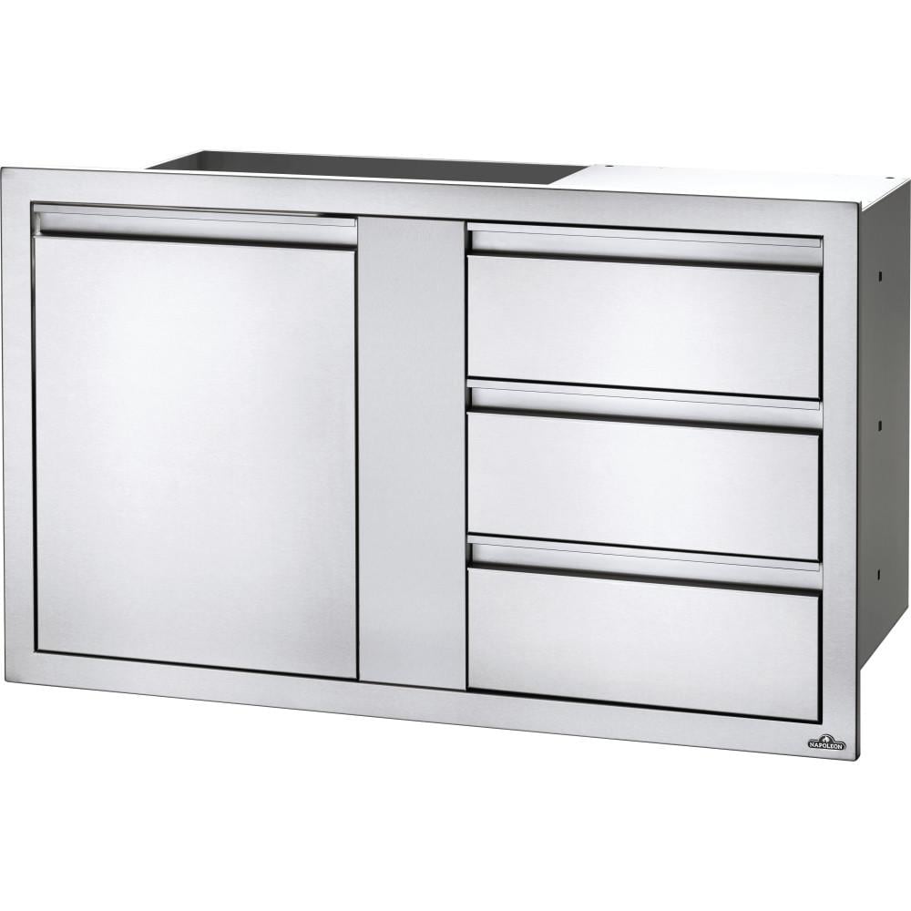 Napoleon | 42 Inch Single Door & Triple Drawer | BI-4224-1D3DR