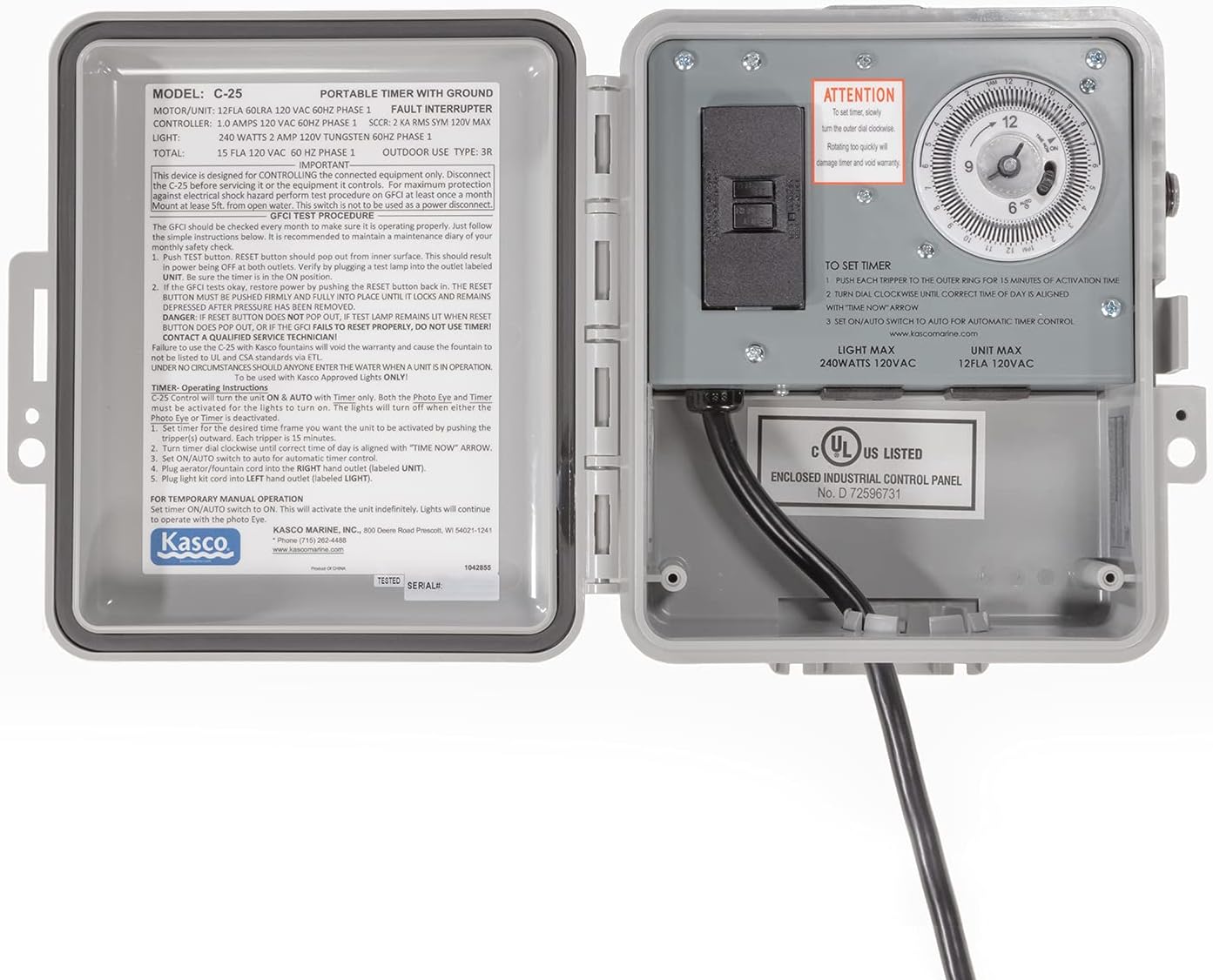 Kasco Marine | C-25 Control Panel for 120V