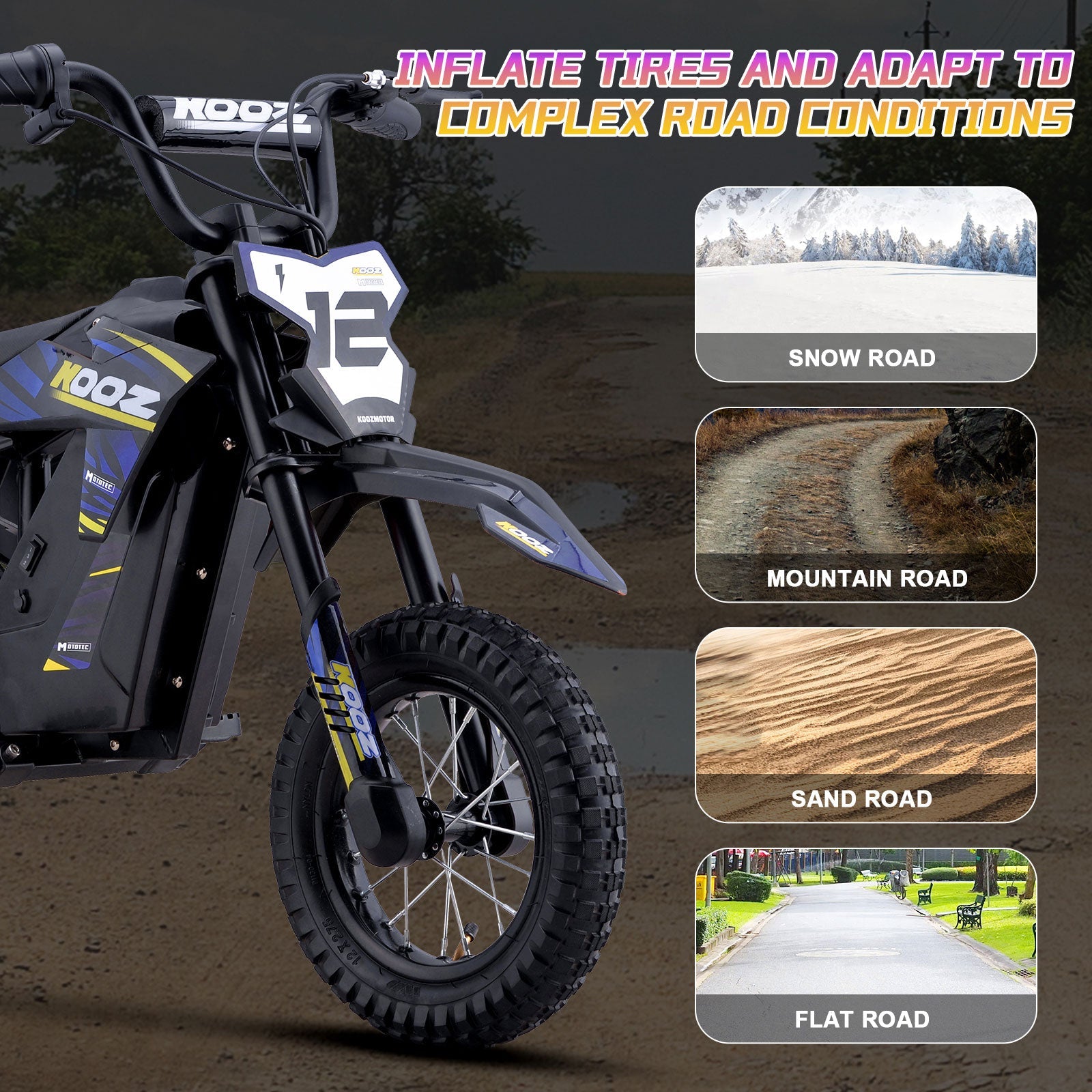 MotoTec | 36v 300w Electric Dirt Bike Blue | HP122E
