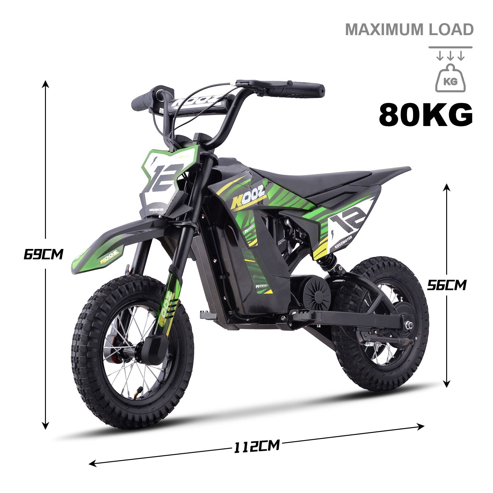 MotoTec | 36v 300w Electric Dirt Bike Green | HP122E
