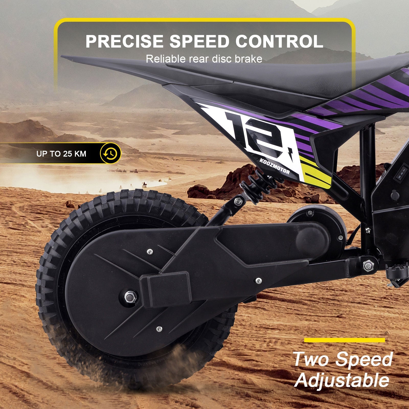 MotoTec | 36v 300w Electric Dirt Bike Purple | HP122E