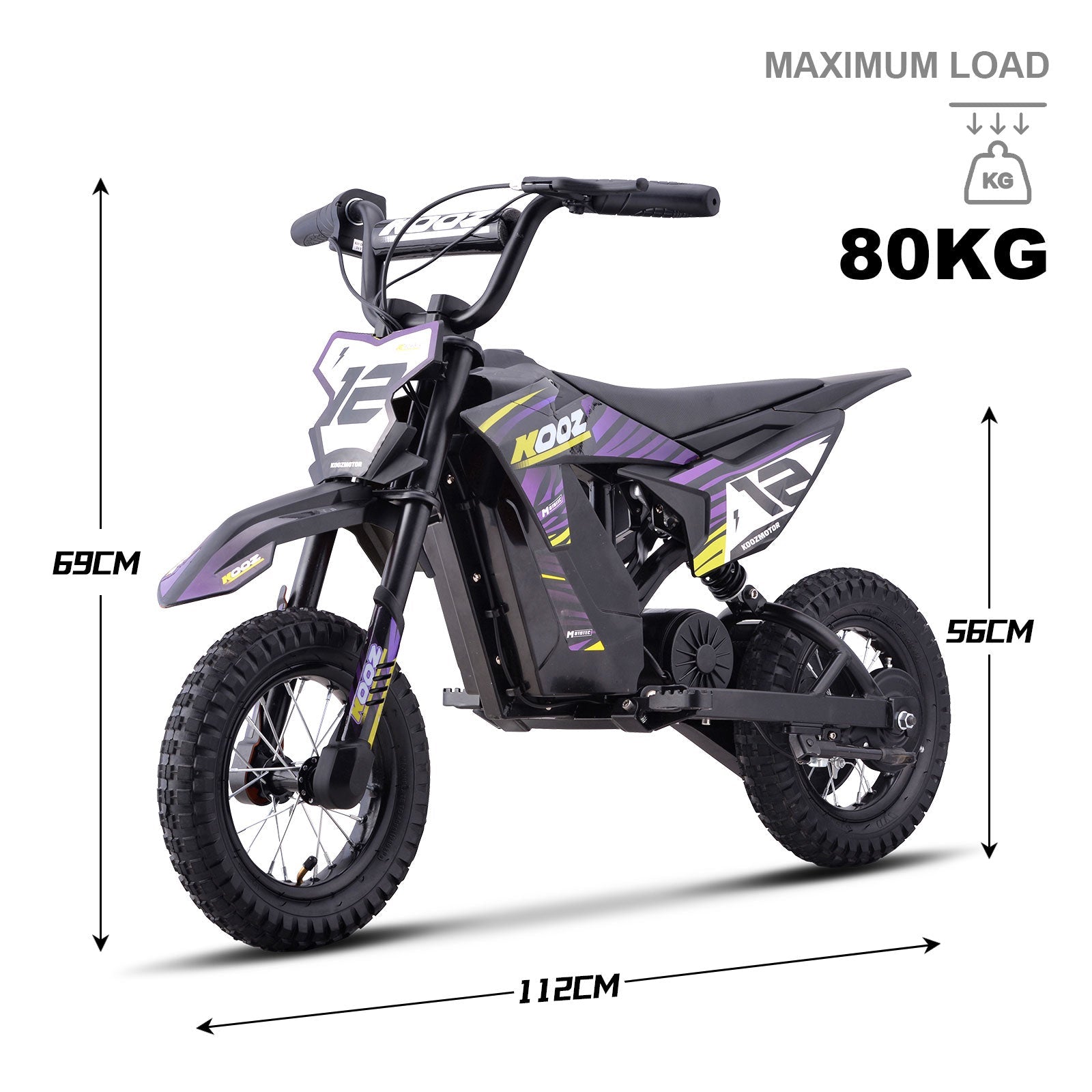 MotoTec | 36v 300w Electric Dirt Bike Purple | HP122E