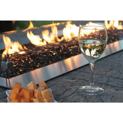 American Hearth | Carol Rose Outdoor Fire Pit Wind Deflector Glass Accessory 48 in | WG484LT