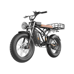Electric bike with large wheels on a gray background