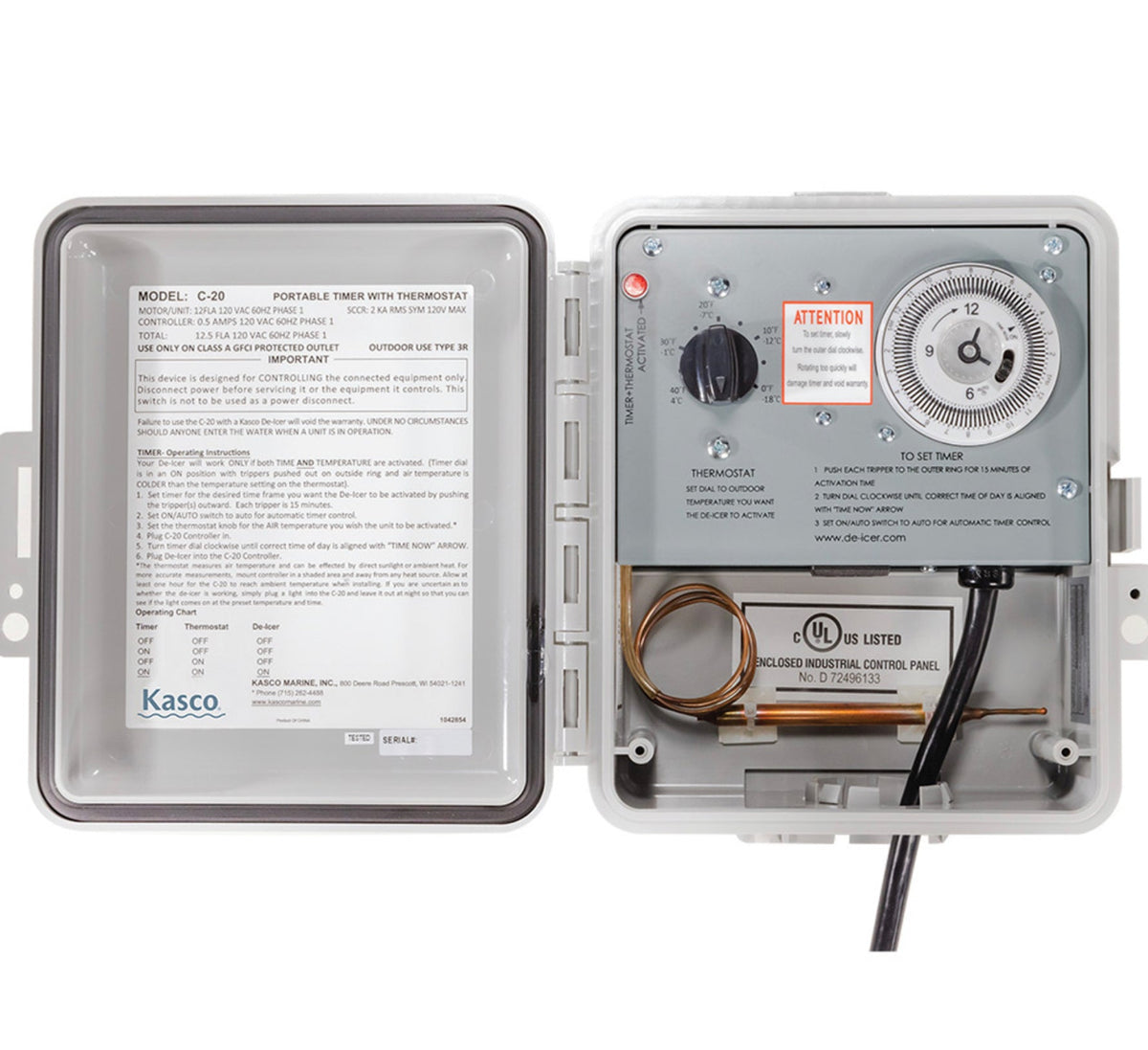 Kasco Marine | C-20 120volt, Time and  Temperature Control Panel for Deicer