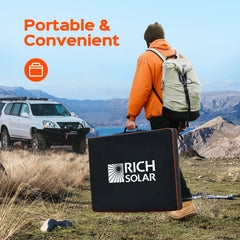 MEGA 200 Portable Briefcase Solar Panel | 200 Watt Portable Solar Panel | Powerful 12V Portable Solar Panel for Generators, Power Stations, Campers | High Efficiency