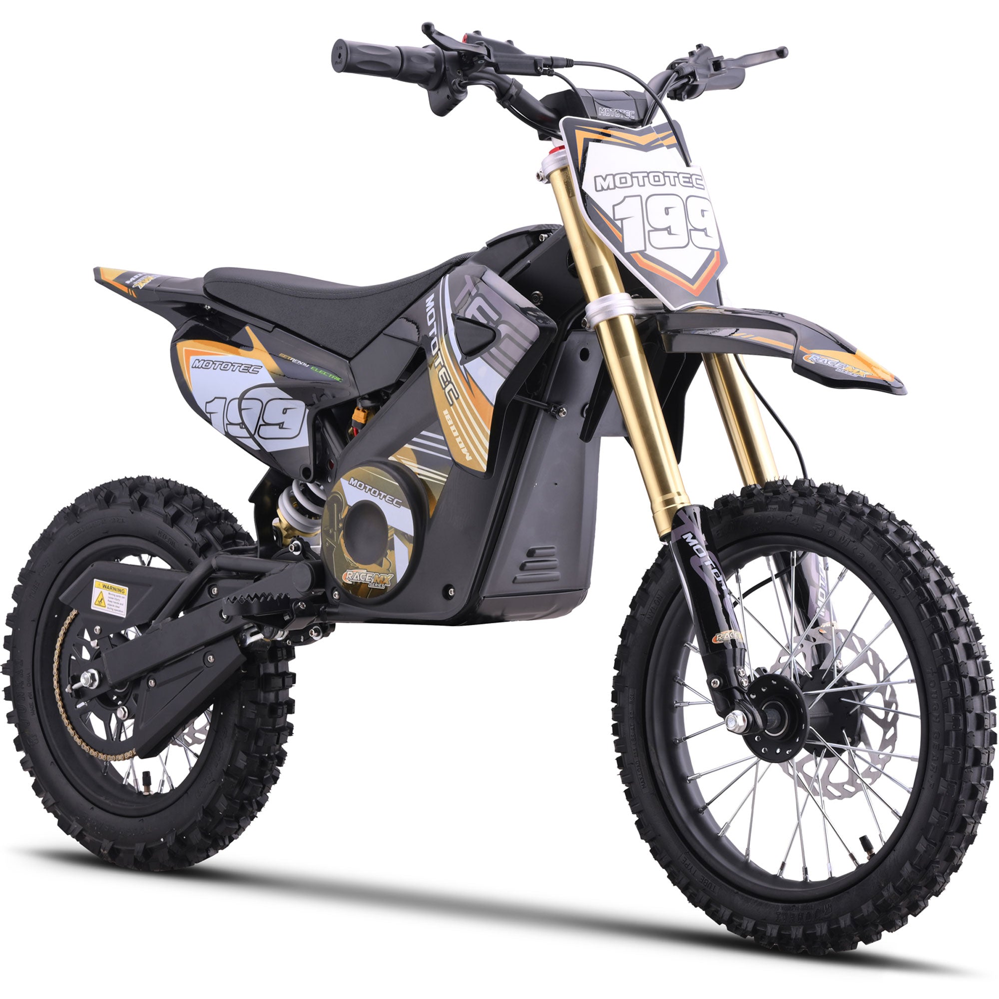 MotoTec 48v Pro Electric Dirt Bike 1800w Lithium Orange