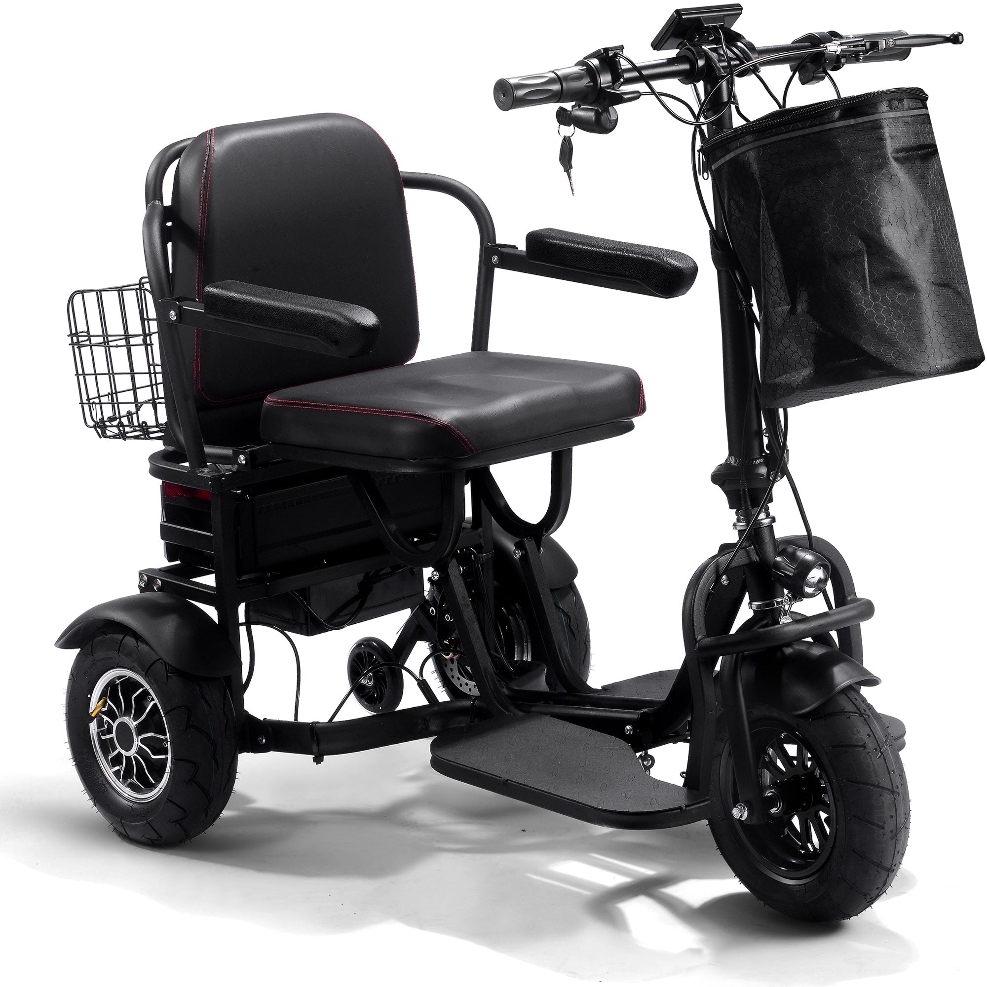 MotoTec | Folding Mobility Electric Trike 48v 1000w Dual Motor Lithium Black