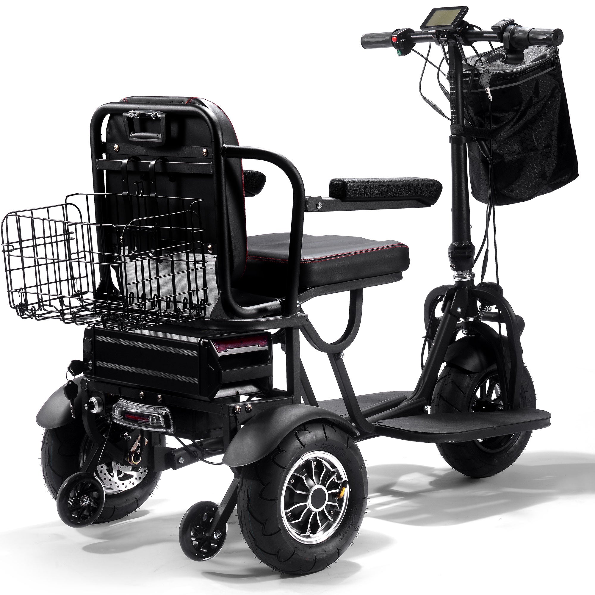 MotoTec | Folding Mobility Electric Trike 48v 1000w Dual Motor Lithium Black