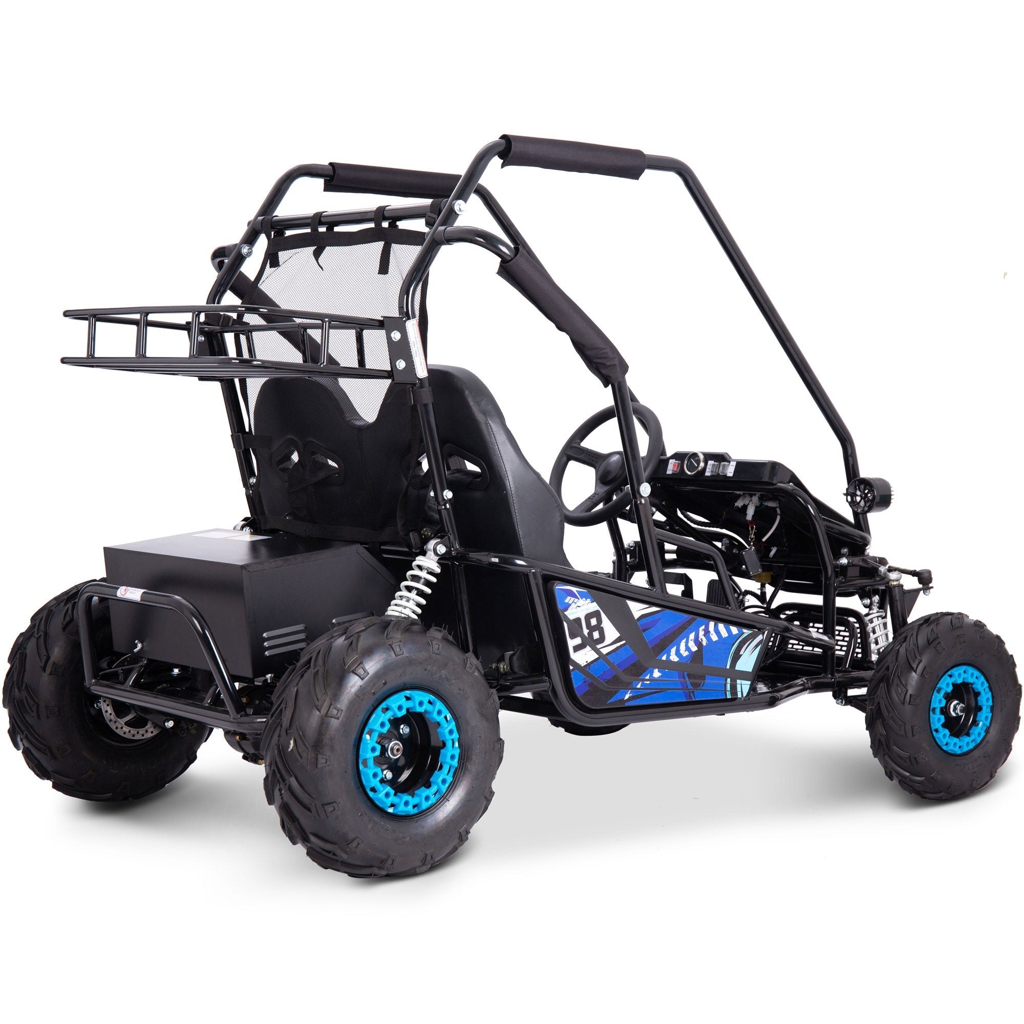 MotoTec | Mud Monster XL 60v 2000w Electric Go Kart Full Suspension Blue