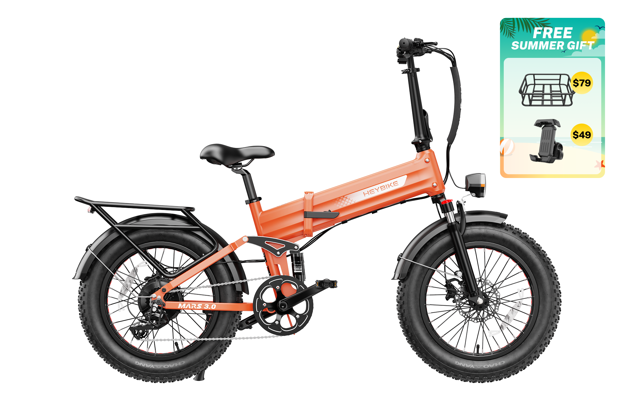 Heybike | Mars 3.0 Folding Fat-Tire Full-Suspension E-Bike