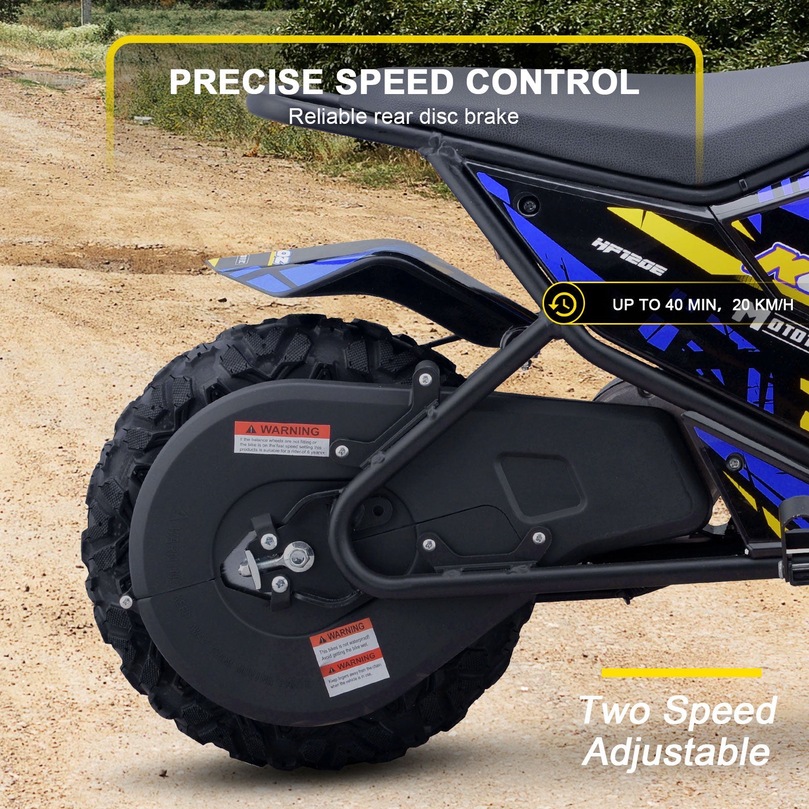 MotoTec | 24v 250w Electric Powered Mini Bike Blue | HP120E