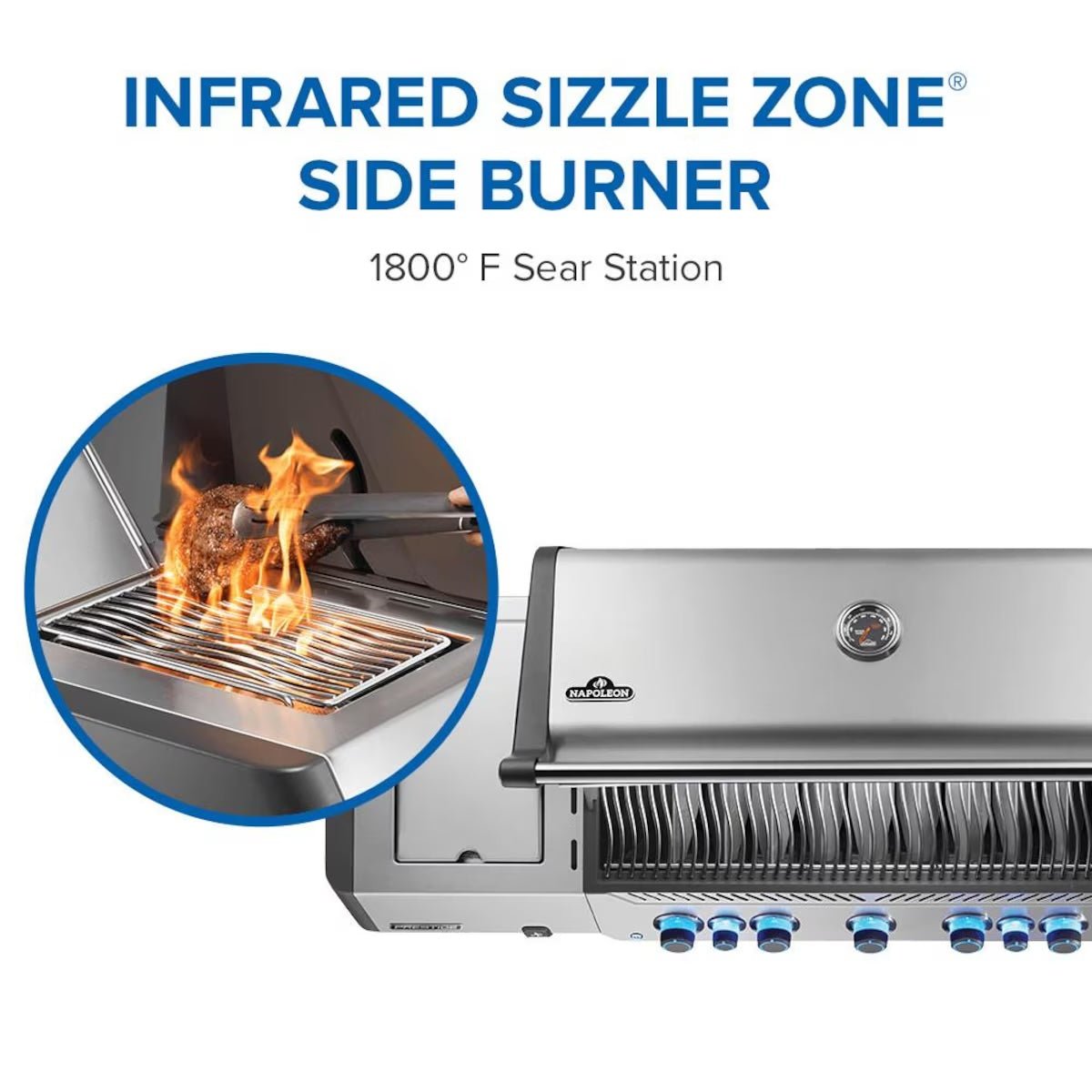 Napoleon | Prestige 665 5-Burner Propane Grill w/ Rotisserie & Side Burner | P665VRSIBPSS