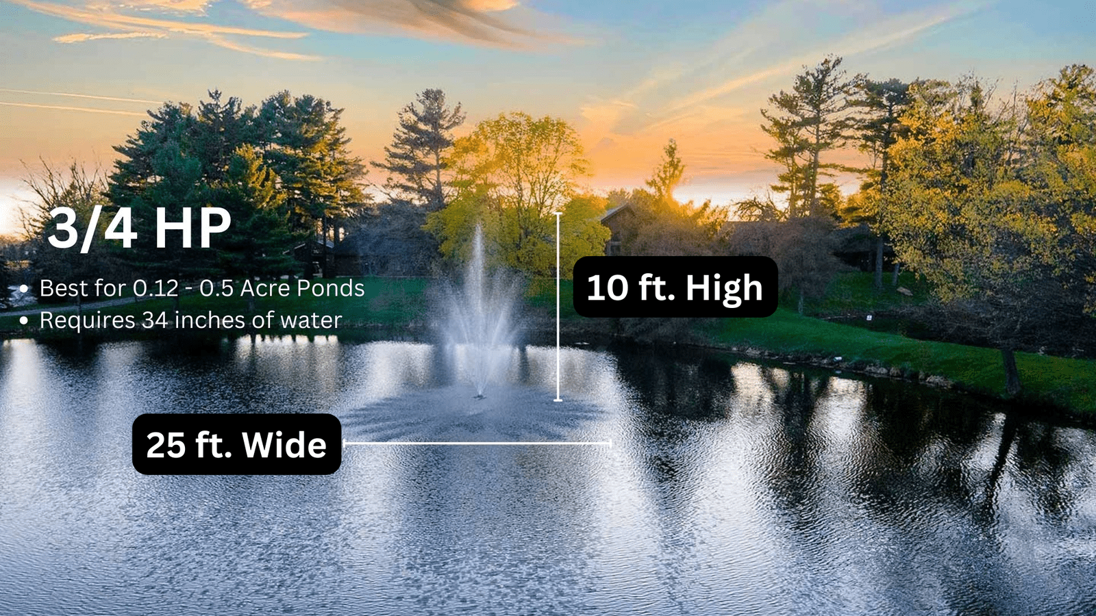 Scott Aerator | Amherst Display Fountain for Small, Medium, Large, and Commercial Ponds