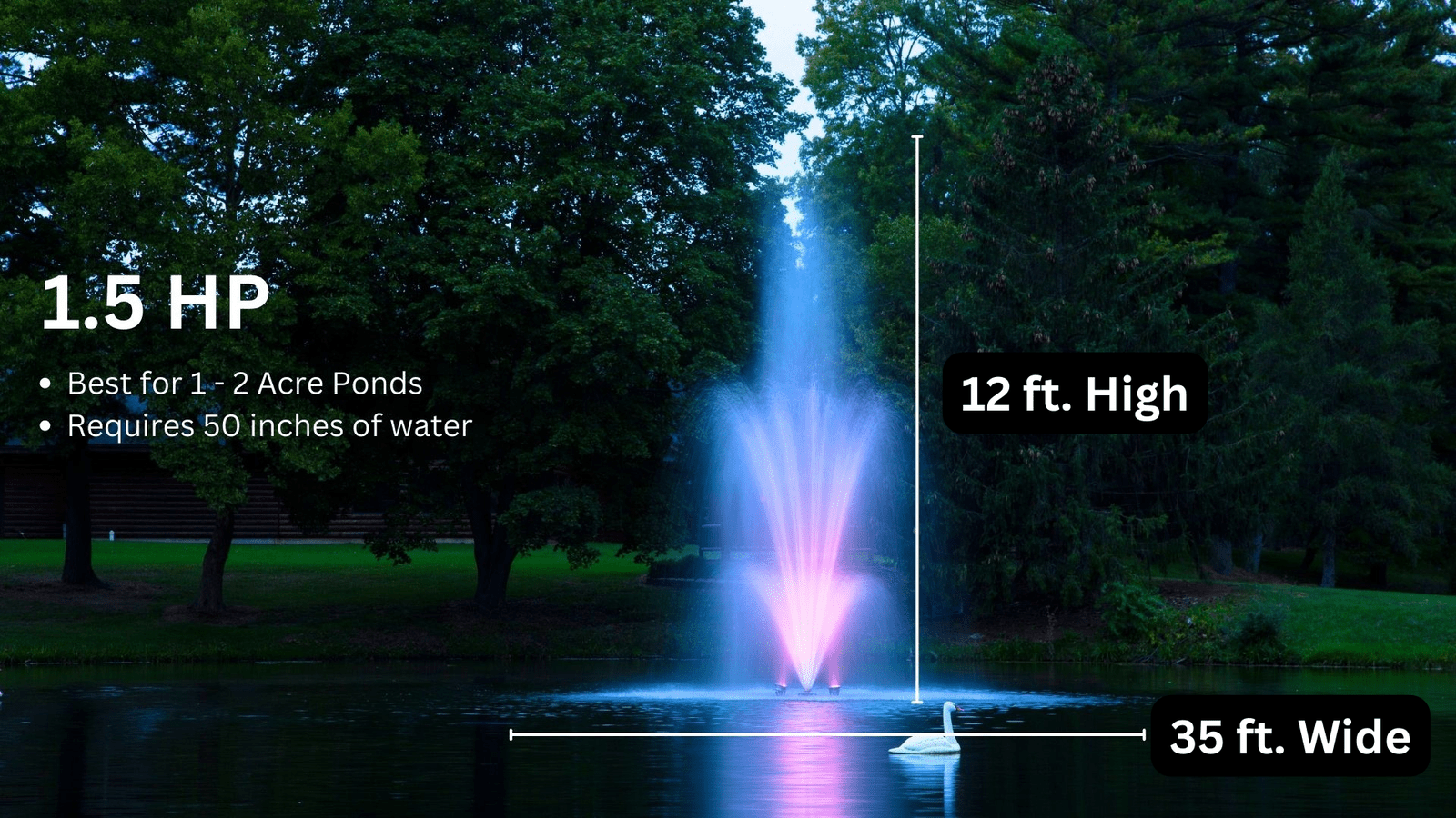 Scott Aerator | Amherst Display Fountain for Small, Medium, Large, and Commercial Ponds