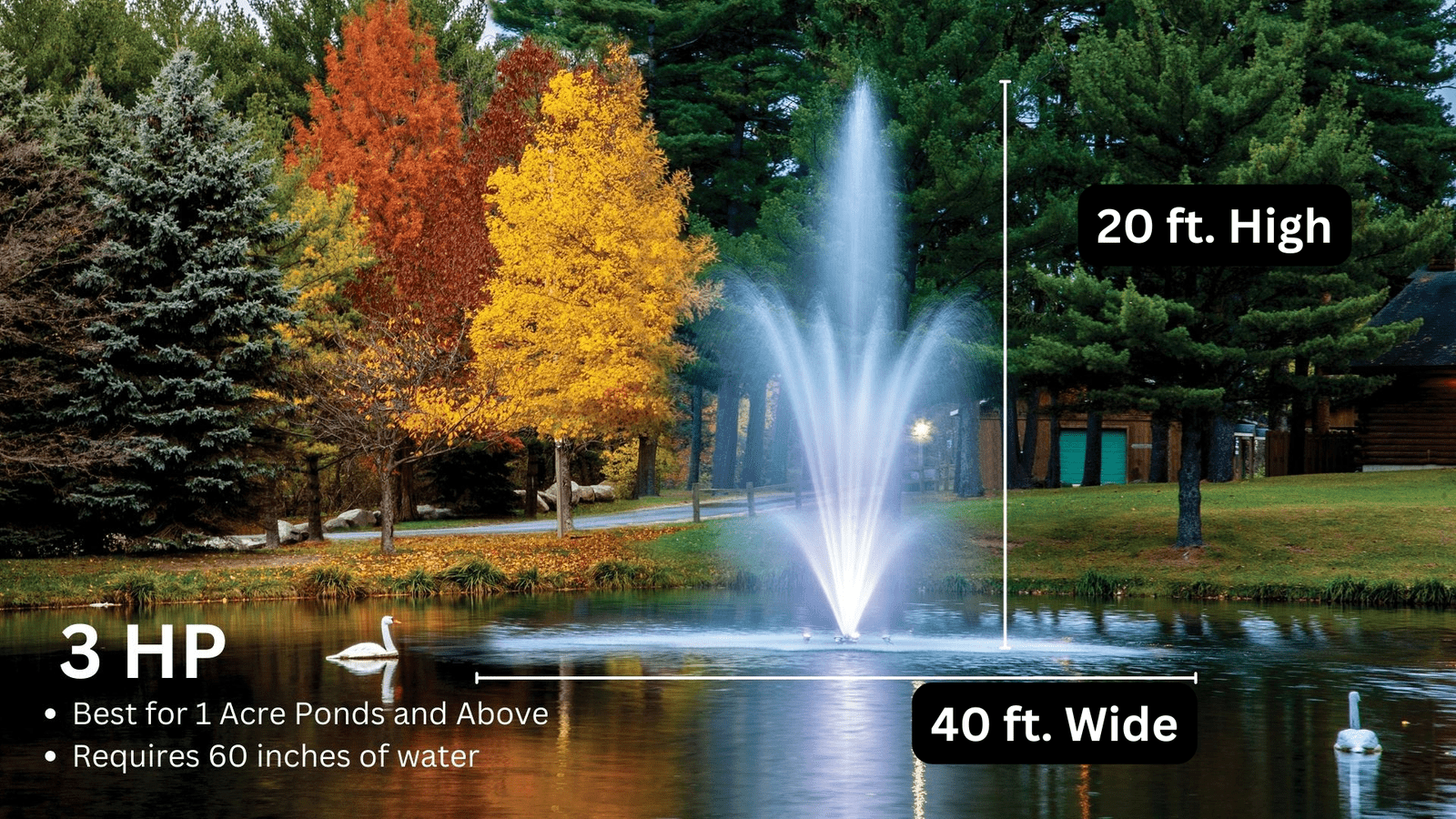 Scott Aerator | Amherst Display Fountain for Small, Medium, Large, and Commercial Ponds