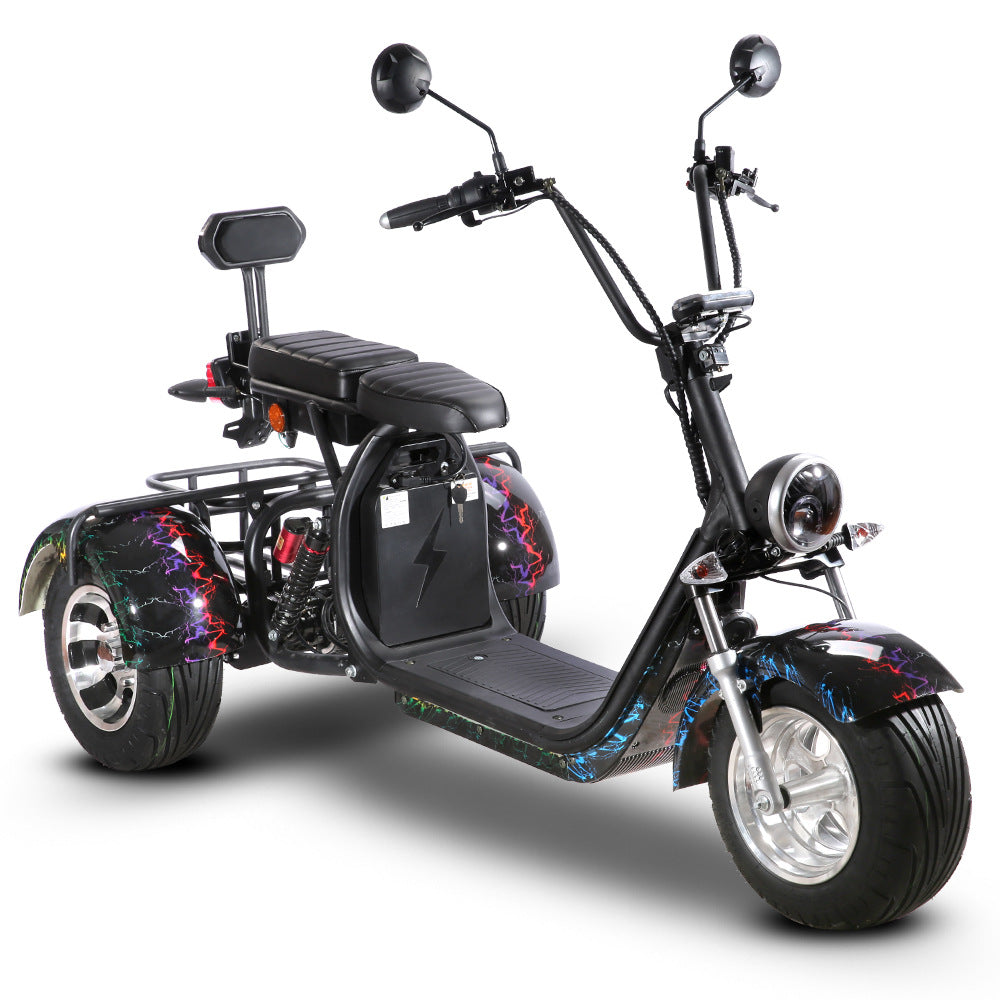 SoverSky | T7.1/T7.2 Electric Trike | 2000W 60V Dual Battery - Strip Black 20Ah