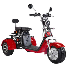 SoverSky | T7.1/T7.2 Electric Trike | 2000W 60V Dual Battery - Red 20Ah